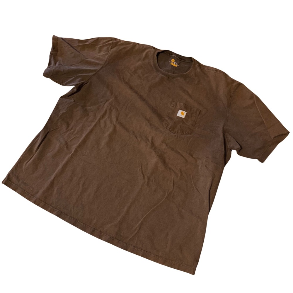 Carhartt‎ Mens 4XL Brown Original Fit Pocket T-Shirt K87 Workwear XXXXL Big Tall